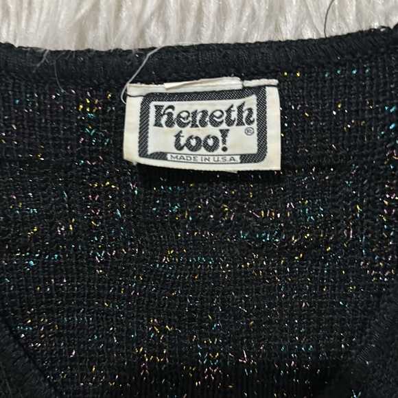 Vintage Keneth too black rainbow knit top size small - Picture 3 of 7